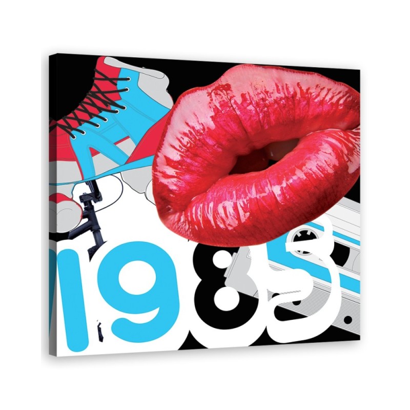 Abstract Red lips - Prints Canvas for the living room | FEEBY