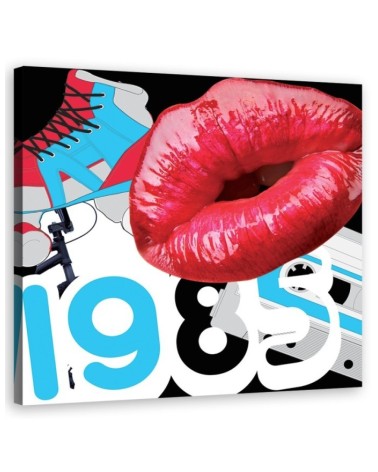 Abstract Red lips - Prints Canvas for the living room | FEEBY