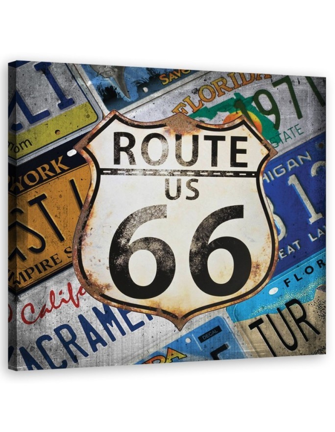Route 66 Kolorowy - Obraz ścienny do sypialni | FEEBY