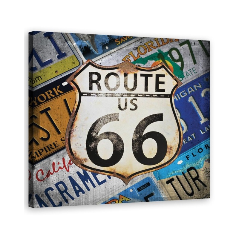 Route 66 Kolorowy - Obraz ścienny do sypialni | FEEBY