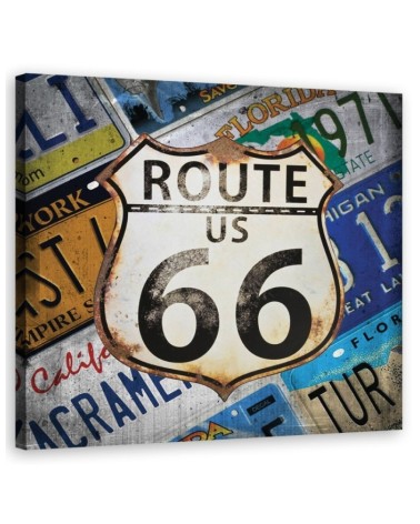 Route 66 Kolorowy - Obraz ścienny do sypialni | FEEBY