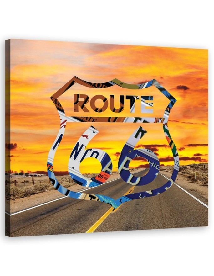 Route 66 Kolorowy - Obraz ścienny do sypialni | FEEBY