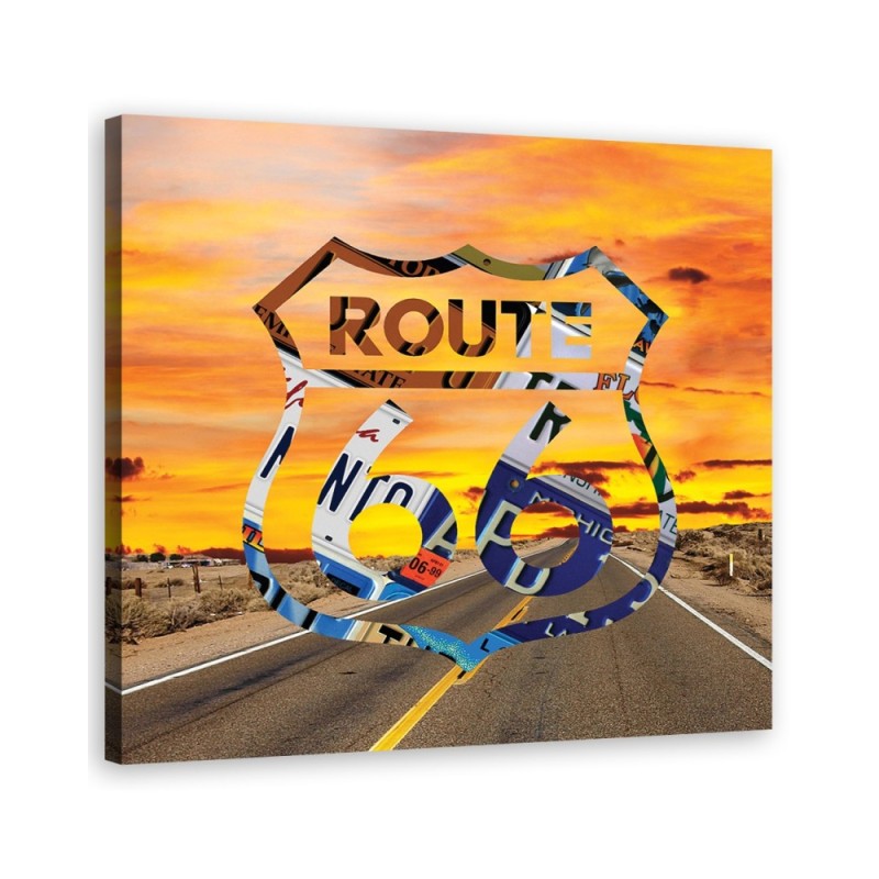Route 66 Kolorowy - Obraz ścienny do sypialni | FEEBY