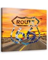 Route 66 Kolorowy - Obraz ścienny do sypialni | FEEBY