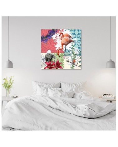 Leinwandbild - Flamingo collage | Feeby