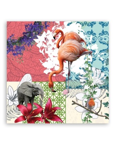 Leinwandbild - Flamingo collage | Feeby