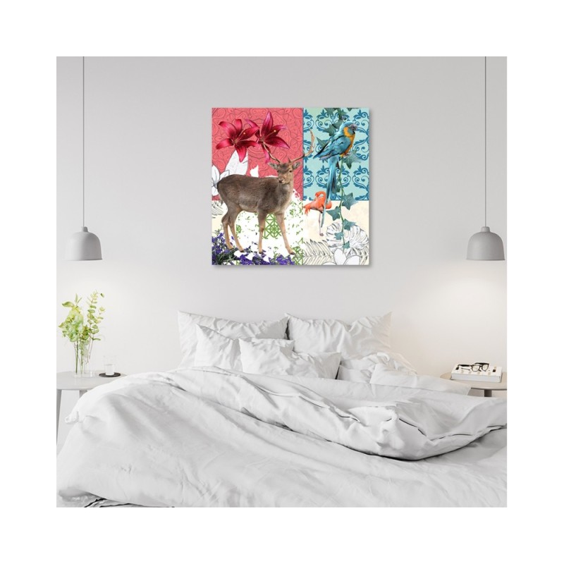 Modernes Wandbild - Tiere Pop art Collage | Feeby