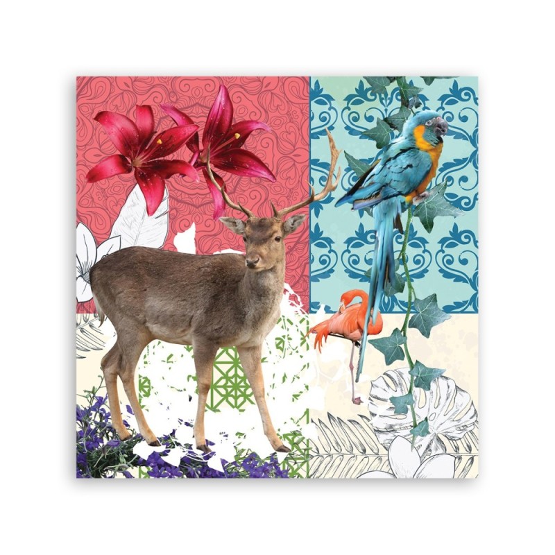 Modernes Wandbild - Tiere Pop art Collage | Feeby