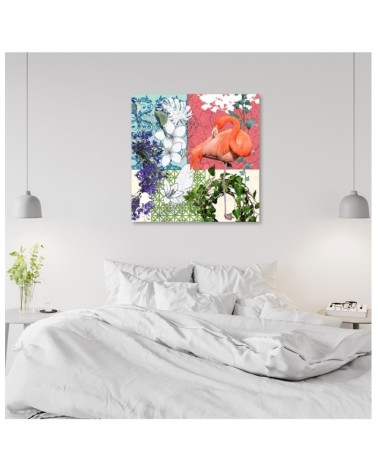 Leinwanddruck - Flamingos Vögel collage | Feeby