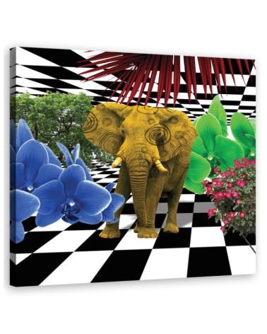 Leinwandbild - Buntes Elefant | Feeby