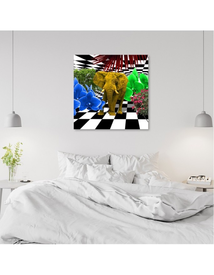 Kolorowy słoń - Obraz na ścianę canvas | FEEBY
