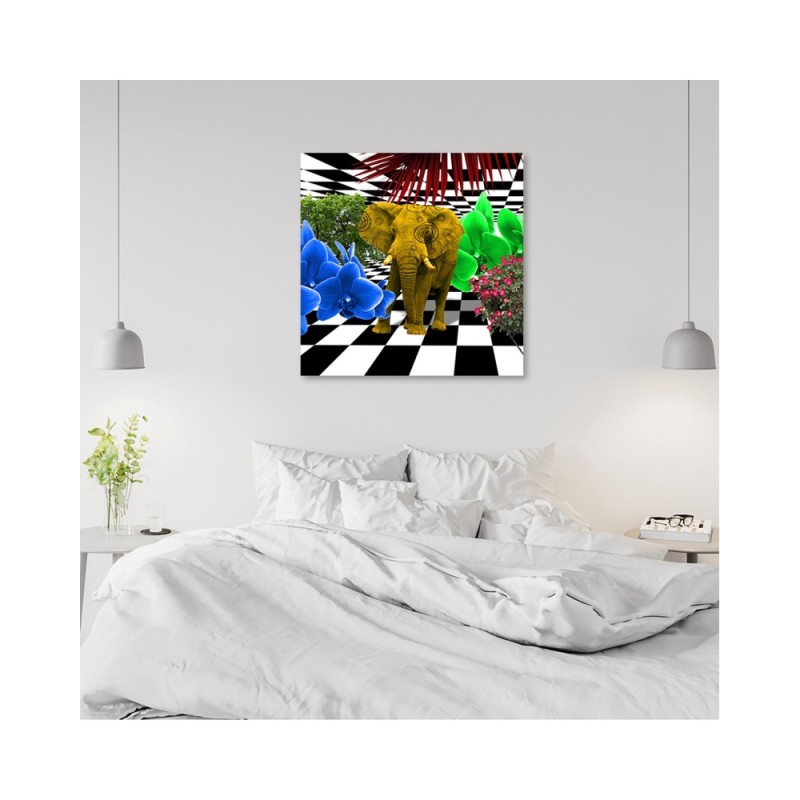 Leinwandbild - Buntes Elefant | Feeby