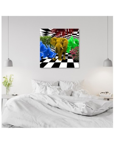 Leinwandbild - Buntes Elefant | Feeby