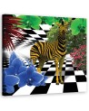 Kolorowa zebra natura zwierzęta - Obraz na ścianę canvas | FEEBY