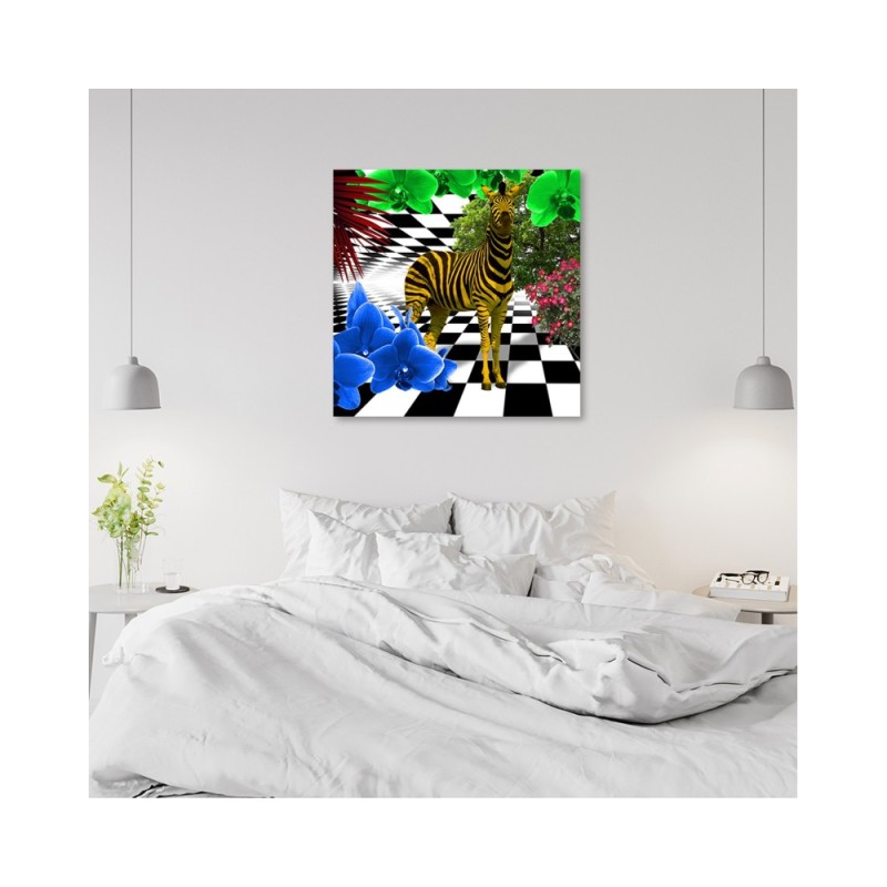 Bild auf Leinwand - Bunte Zebra Tiere | Feeby