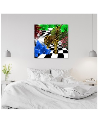 Bild auf Leinwand - Bunte Zebra Tiere | Feeby