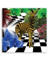Kolorowa zebra natura zwierzęta - Obraz na ścianę canvas | FEEBY