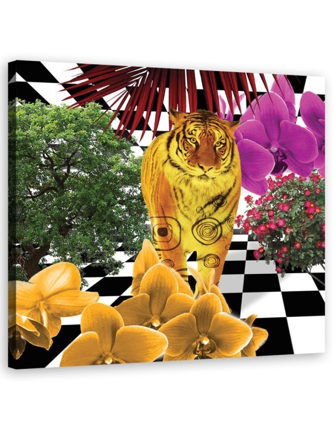 Leinwandbild modern - Bunte Tiger | Feeby