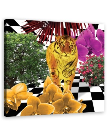 Leinwandbild modern - Bunte Tiger | Feeby