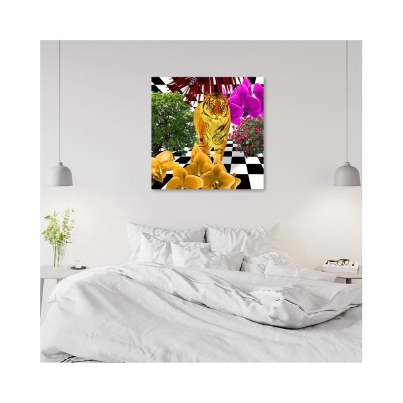 Leinwandbild modern - Bunte Tiger | Feeby