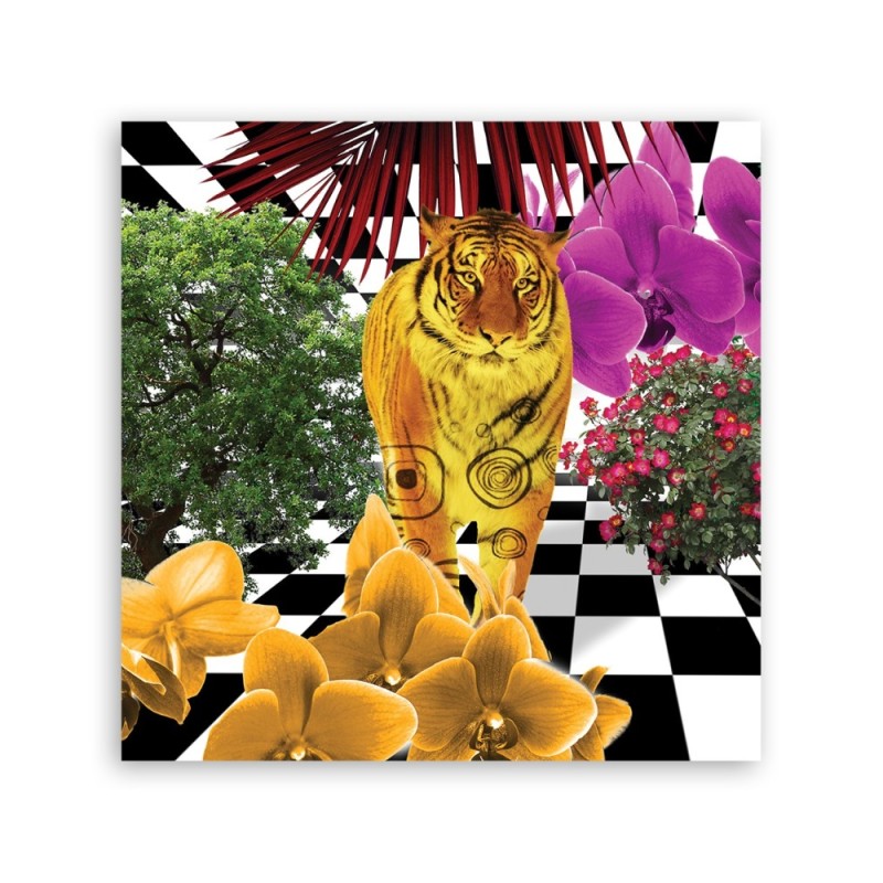 Leinwandbild modern - Bunte Tiger | Feeby