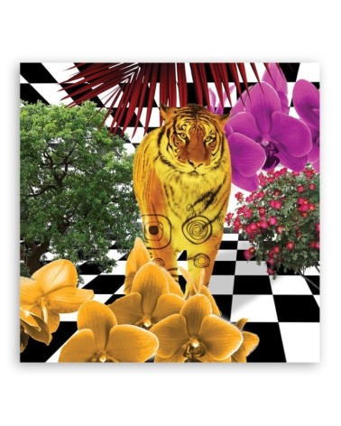 Leinwandbild modern - Bunte Tiger | Feeby