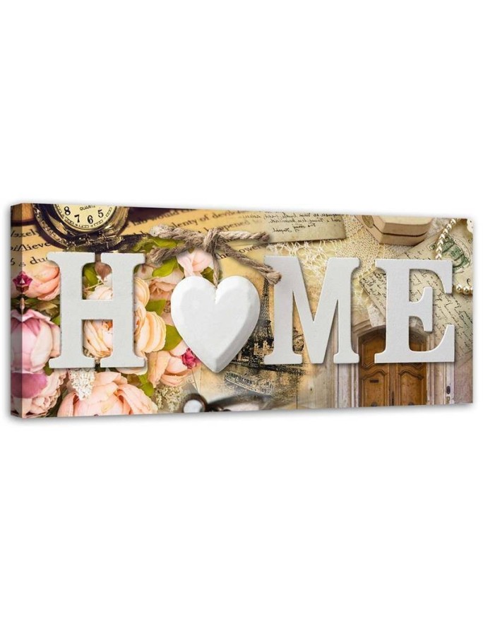 Modernes Wandbild - Home-Schriftzug im Vintage-Stil | Feeby