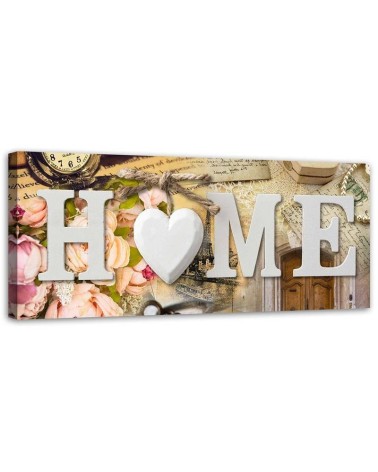 Home inscription in vintage style - Decorative Canvas painting for living room | FEEBY