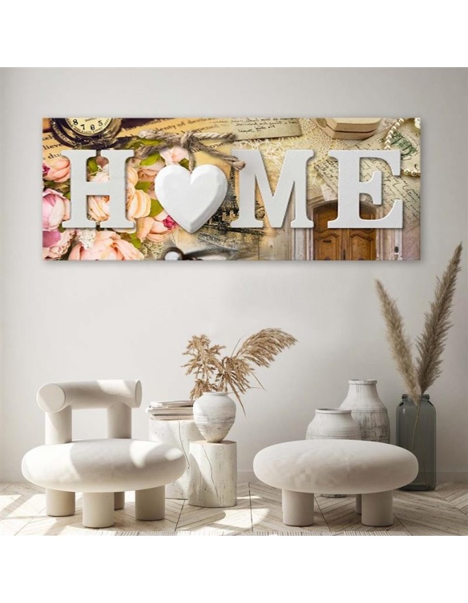 Napis Home w stylu vintage - Obraz dekoracyjny do salonu | FEEBY