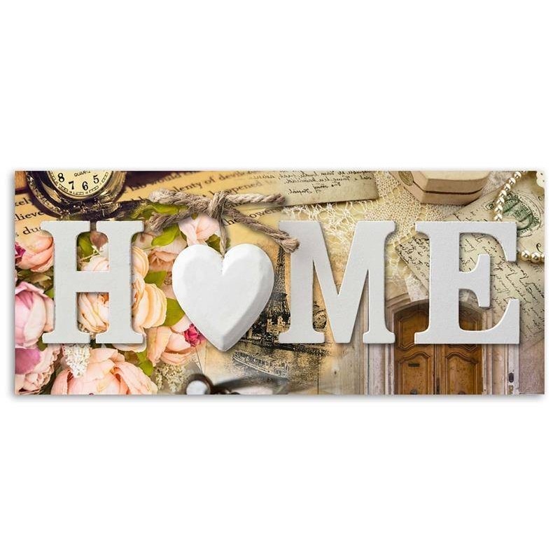 Modernes Wandbild - Home-Schriftzug im Vintage-Stil | Feeby