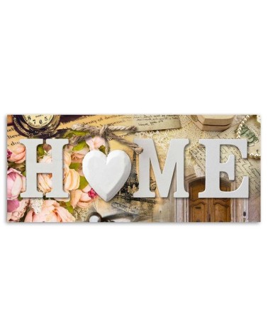 Modernes Wandbild - Home-Schriftzug im Vintage-Stil | Feeby