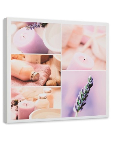 Purple and pink for Spa collage - Modern painting for living room | FEEBY