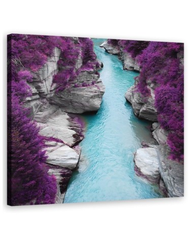 Landscapes river in the mountains - Canvas painting for living room | FEEBY