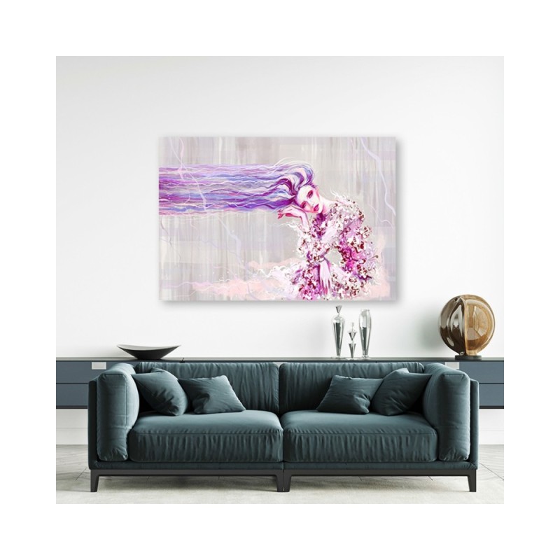 Leinwandbild - Eine Frau mit langen Haaren | Feeby