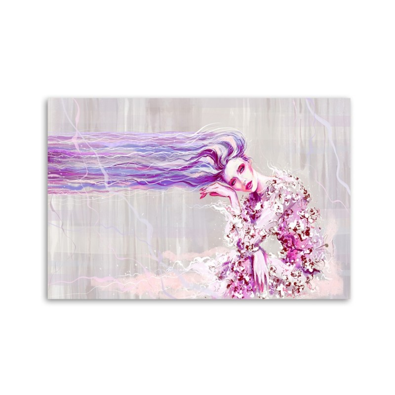 Leinwandbild - Eine Frau mit langen Haaren | Feeby