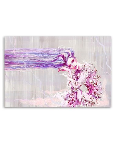 Leinwandbild - Eine Frau mit langen Haaren | Feeby