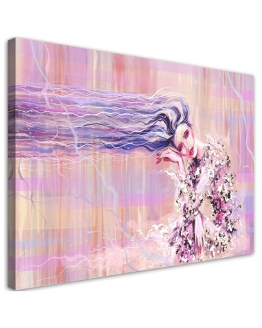 Woman with long hair - Bedroom wall art painting | FEEBY