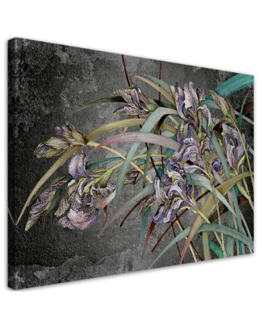 Iris flowers in the wind - Wall art painting canvas | FEEBY