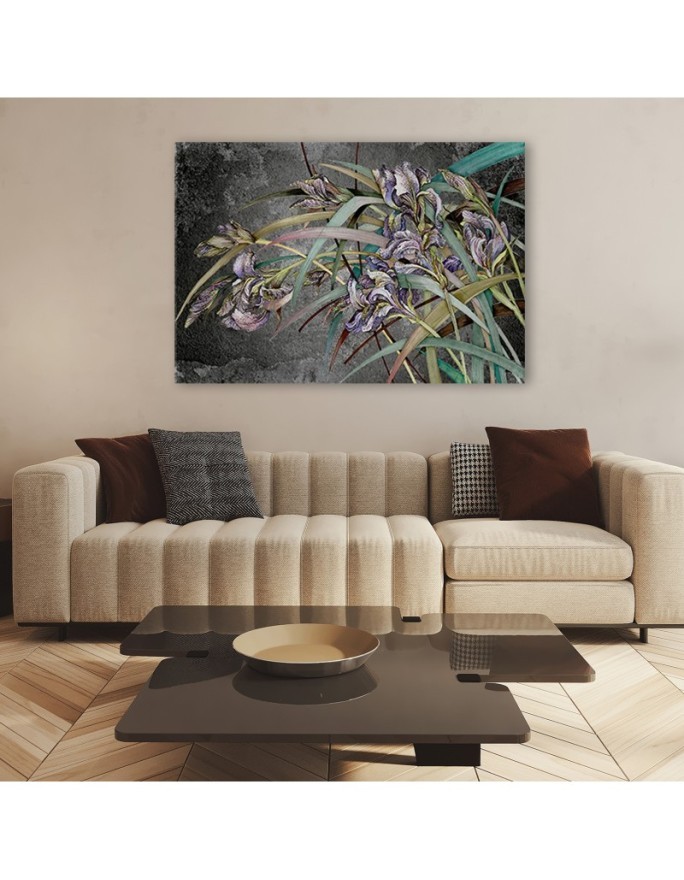 Kwiaty Irysy na wietrze - Obraz na ścianę canvas | FEEBY