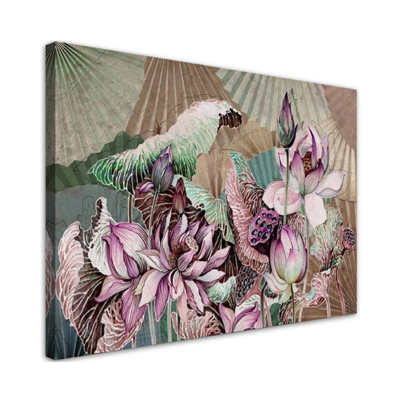 Kwiat lotosu wachlarze - Obraz na ścianę canvas | FEEBY