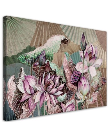 Kwiat lotosu wachlarze - Obraz na ścianę canvas | FEEBY