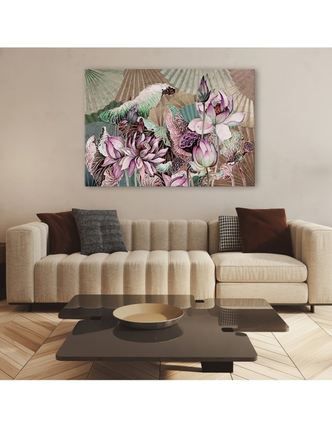 Kwiat lotosu wachlarze - Obraz na ścianę canvas | FEEBY