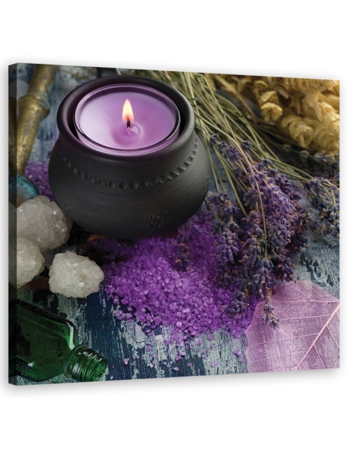 Leinwandbild - Violet Zen Spa Kerze | Feeby