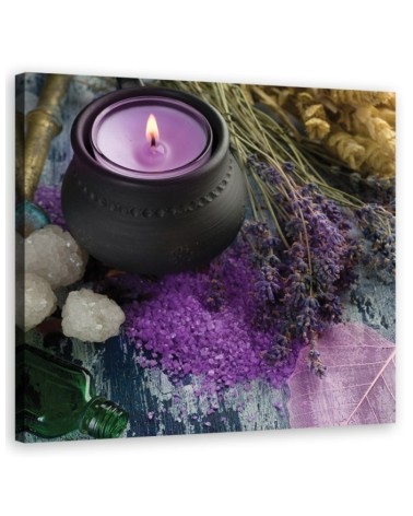 Zen spa candle purple - Modern painting for living room | FEEBY