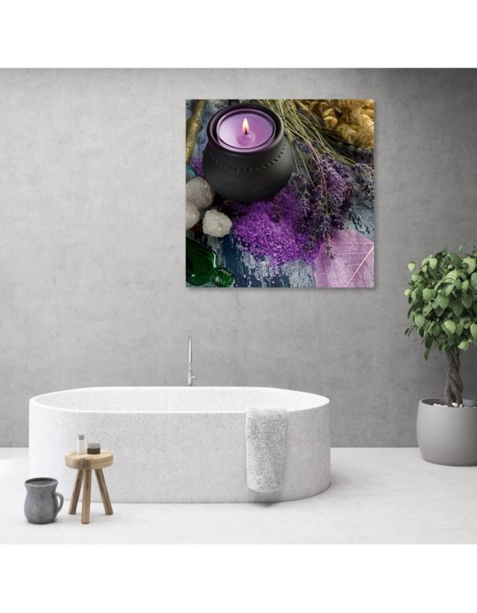 Świeca Zen Spa Fioletowa - Nowoczesny obraz do salonu | FEEBY