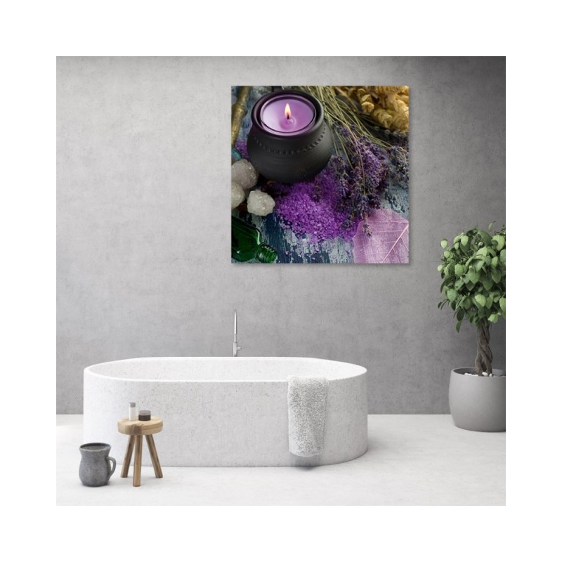 Leinwandbild - Violet Zen Spa Kerze | Feeby