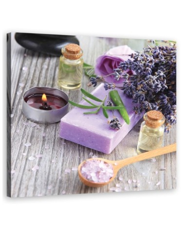Zen spa purple soap - Modern Canvas painting for living room | FEEBY