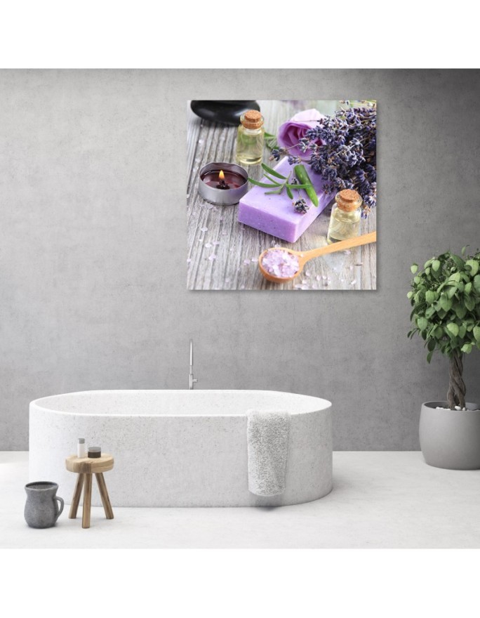 Fioletowe mydło zen spa - Nowoczesny obraz do salonu | FEEBY
