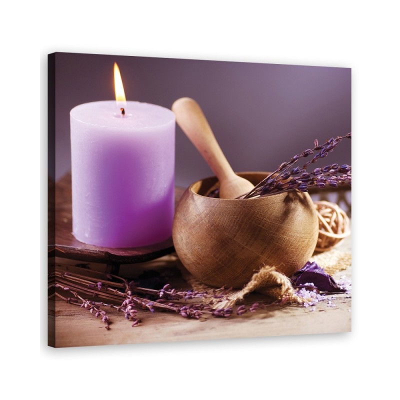 Bild auf Leinwand - Spa Lavendelkerze | Feeby