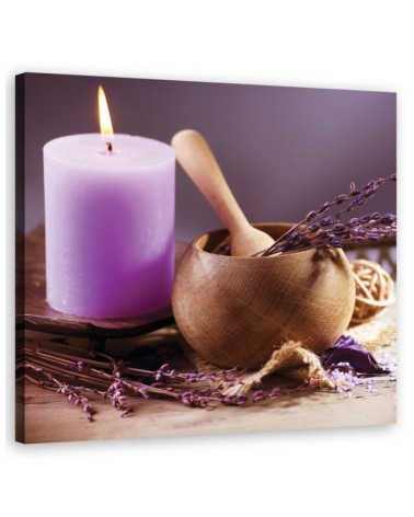 Lavender spa candle - Modern Canvas painting for living room | FEEBY